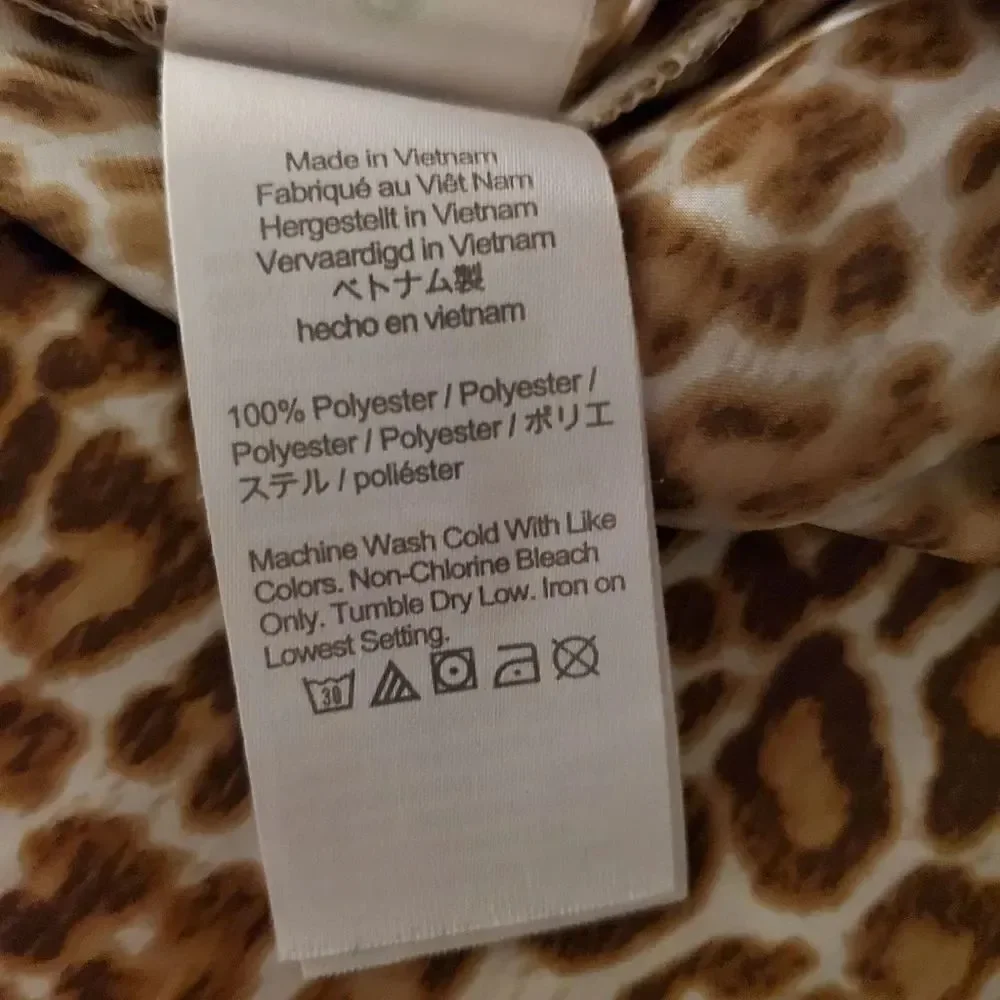 🌹 J. CREW 🌹 Ruffleneck Drapey Leopard Print Satin Blouse - [Size XS]